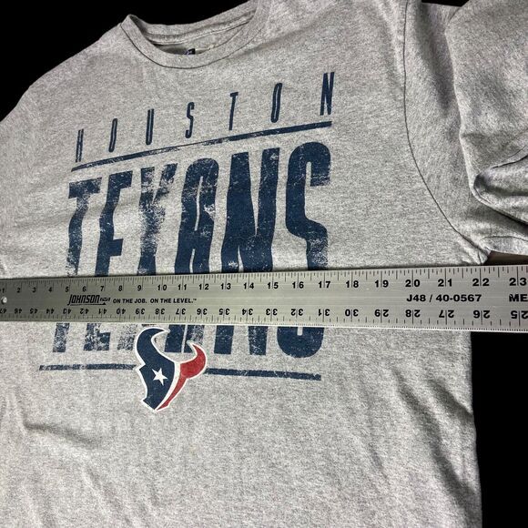 NFL Team Apparel Houston Texans Logo Men Gray Long‎ Sleeve Shirt Size XL - Picture 7 of 9